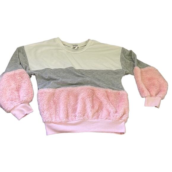 5 for $20 Speechless Kids Pink & Gray Sherpa Fuzzy Sweater - Picture 1 of 11